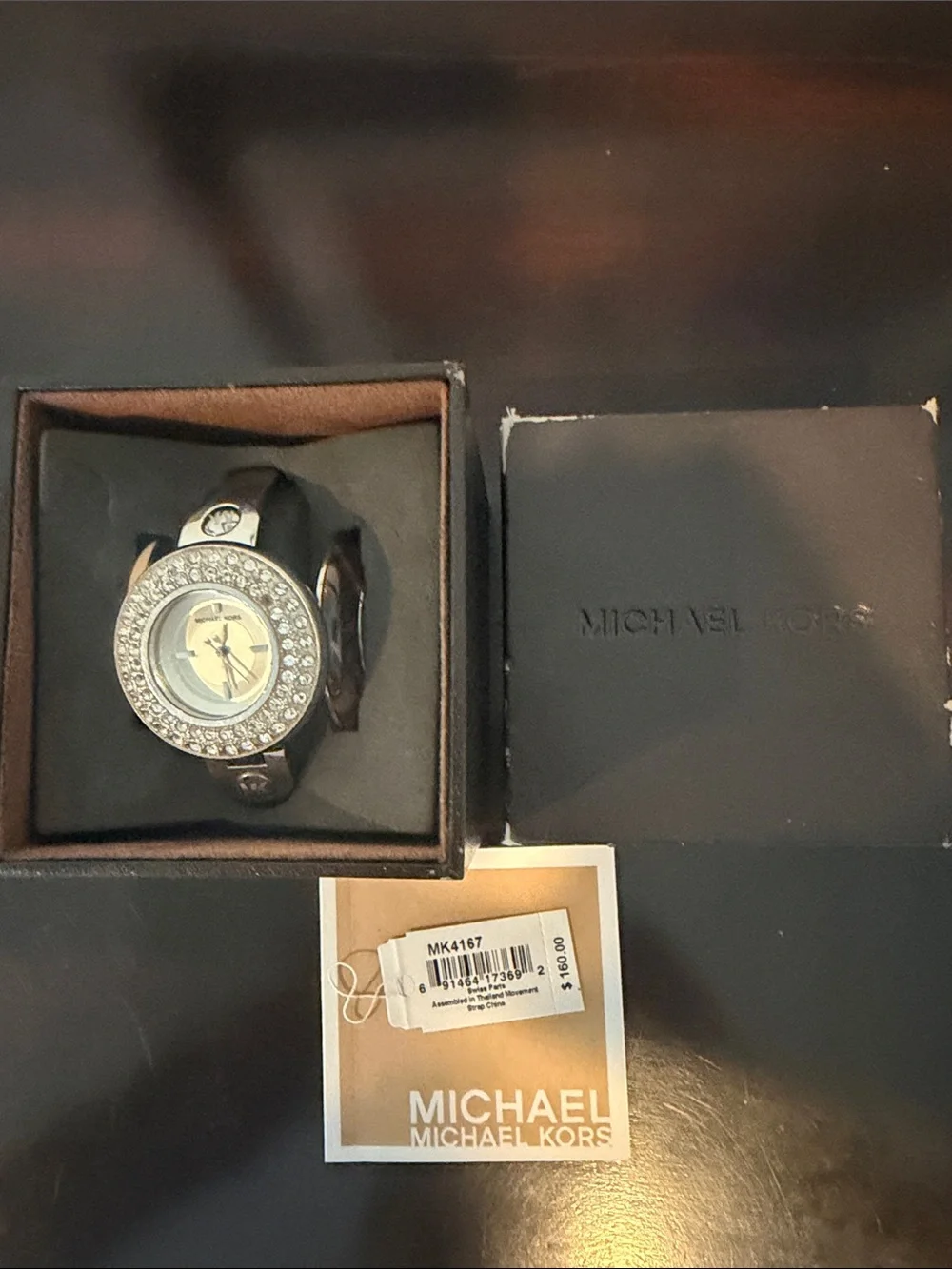Michael Kors MK4167 Silver Bangle Watch Set - New Battery & 3 Bezels